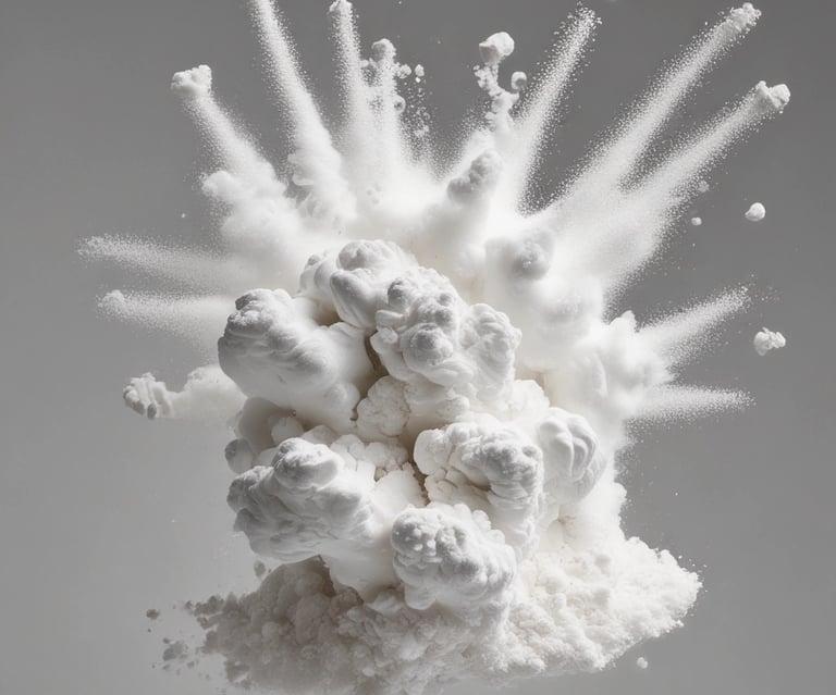 Close-up of pure micronized zeolite powder in a wooden bowl with natural light.