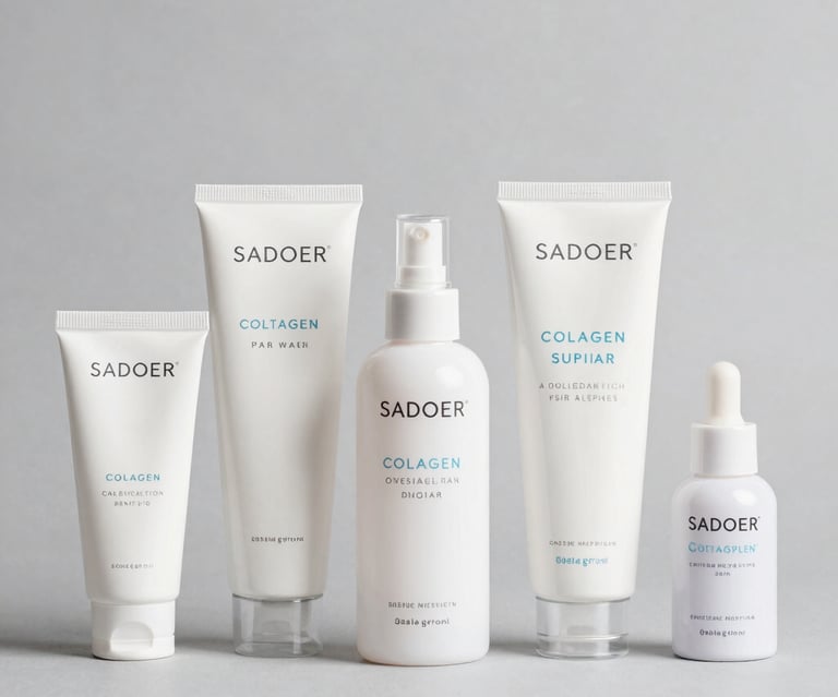 A vibrant display of skincare and beauty products arranged on a wooden table.