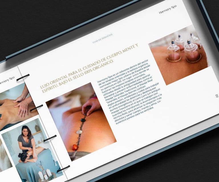 branding diseño editorial Harmony Spa