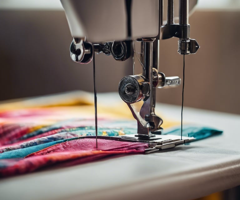 a close up of a sewing machine on a table