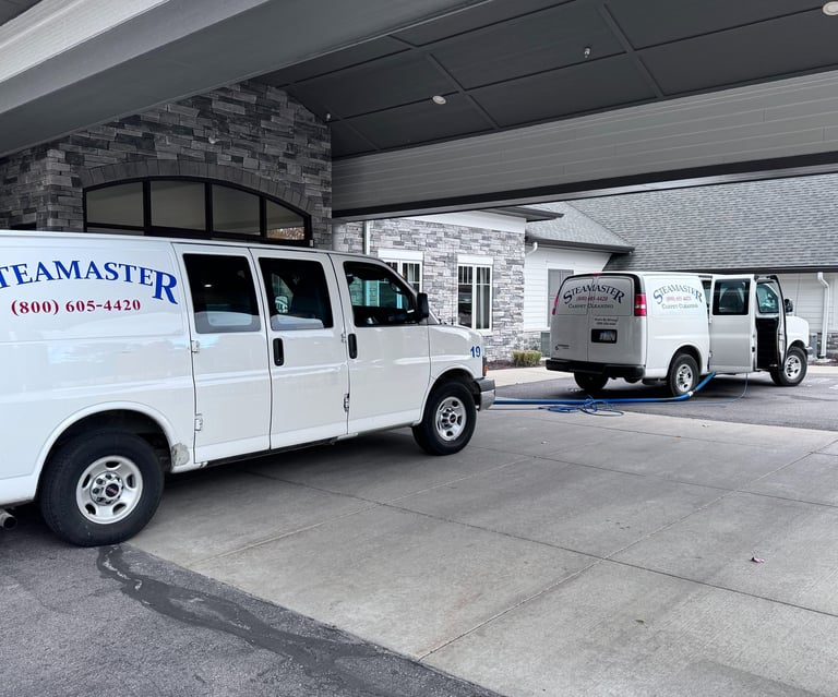 Steamaster Carpet Cleaning trucks for residential and commercial carpet cleaning