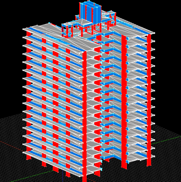 Modelo 3d de Prédio em Concreto Armado