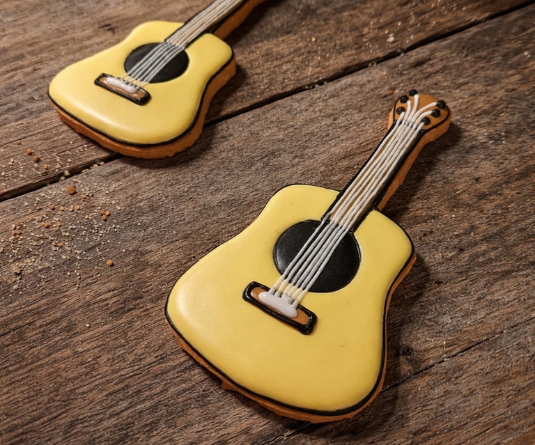 decorated sugar cookie guitar