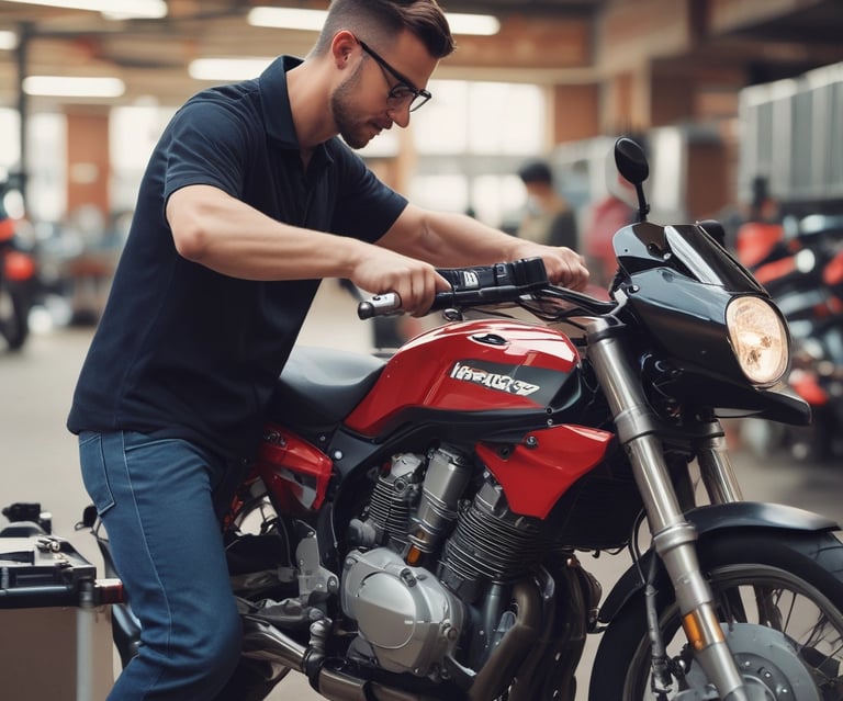 A row of motorcycles lined up, each with high-quality batteries installed.