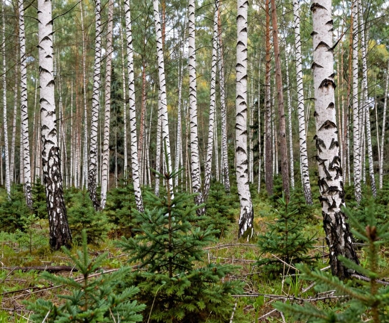 Aerial view of a forest plot marked on an interactive map.