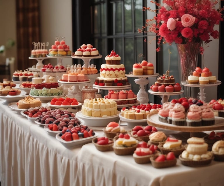 Close-up of a beautifully decorated chocolate cake with rich frosting and delicate details.