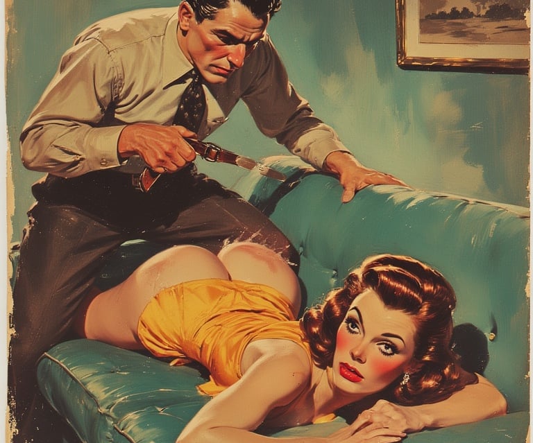 Erotisk Spanking med belte
