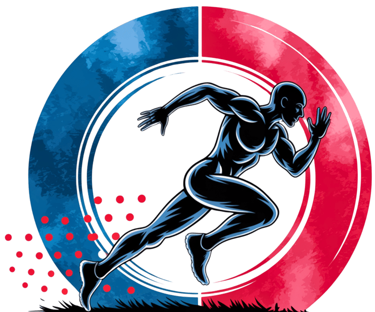 Dynamic Bodywork logo - male figure running