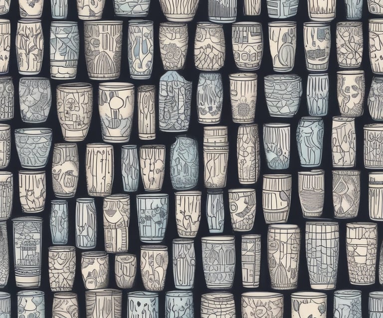 A stylish array of tumblers and mugs showcasing unique designs.