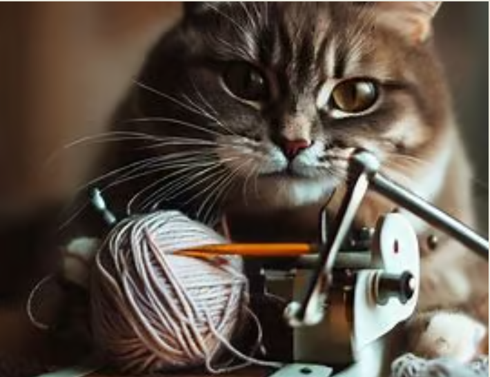 a cat is sitting on a table with a pencil and pencil