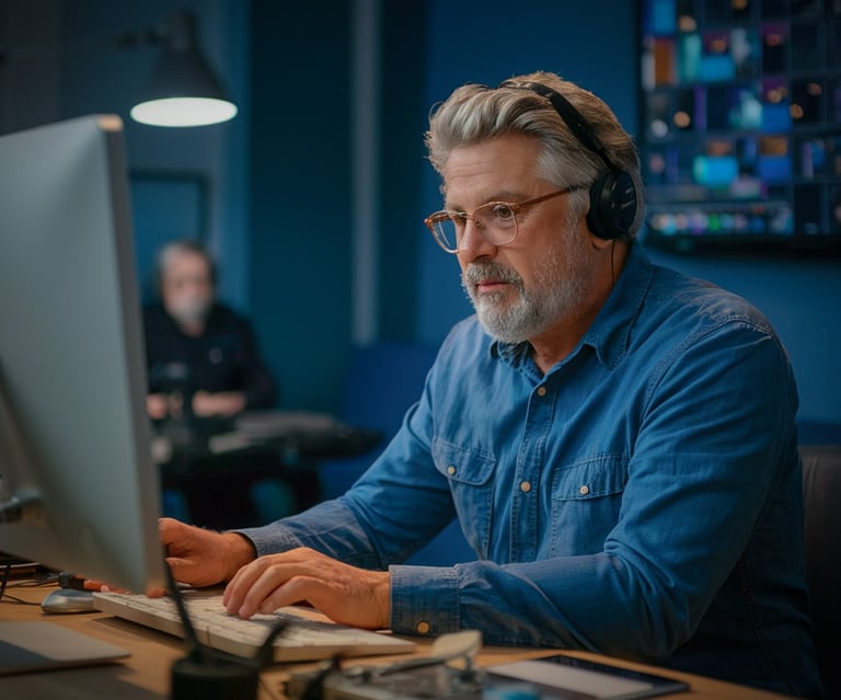 Jay Walsh of JCWalshCreative Video Editing in Tucson, AZ in an AI created image.