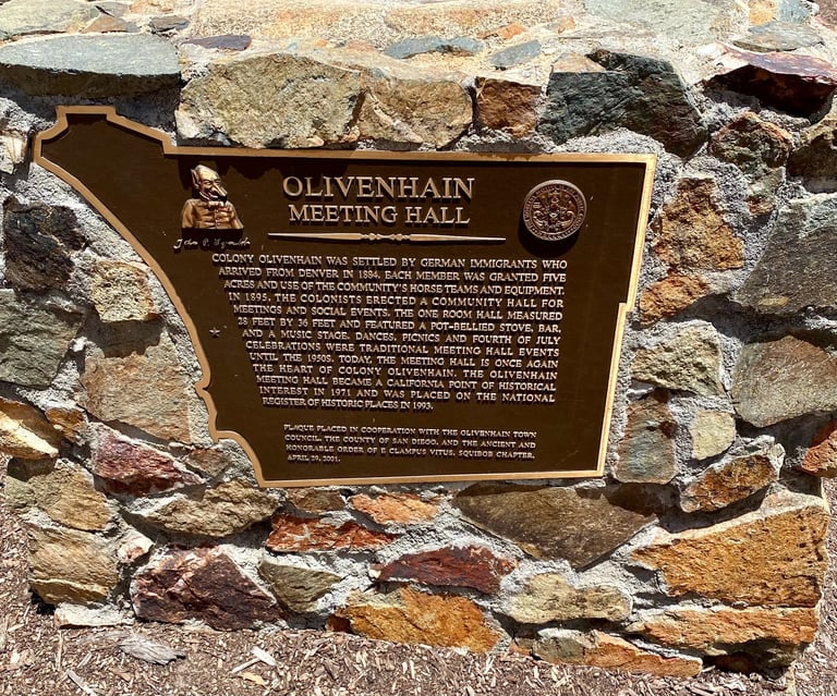 Historic Olivenhain Town Meeting Hall @ 423 Rancho Santa Fe Road