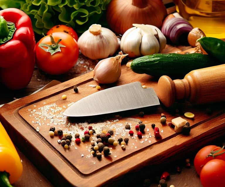 tabla de madera para preparar los alimentos