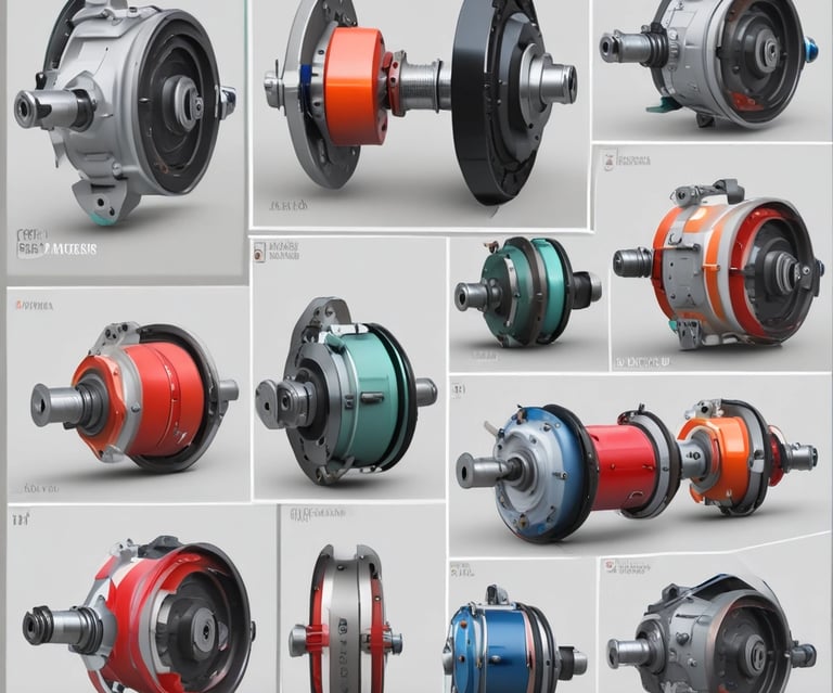 A close-up of air brake components on a workshop bench.