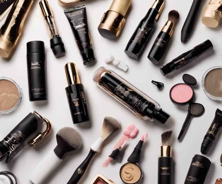 pink and brown makeup brush set