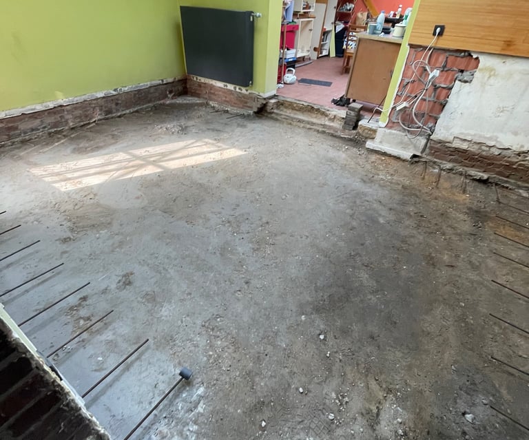 "Betonfundering storten 60m² in Genk door Senpro BV"