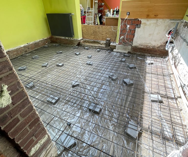 "Betonfundering storten 60m² in Genk door Senpro BV"