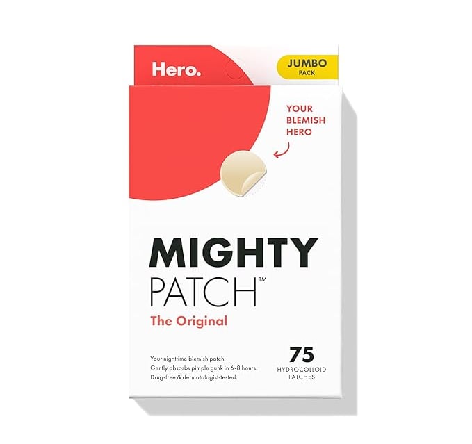 a box of mighty patch patches for the hero hero