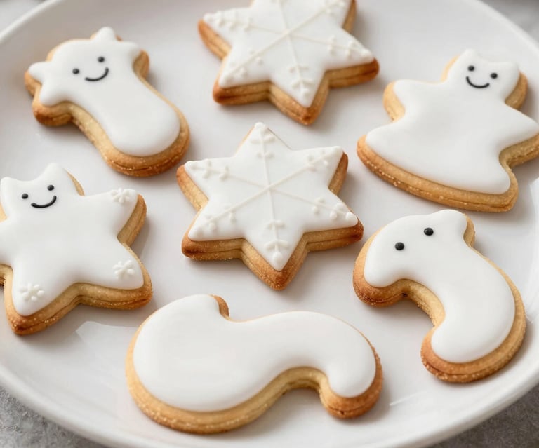 A stack of golden, moist cakes with creamy frosting and fresh berries on top.