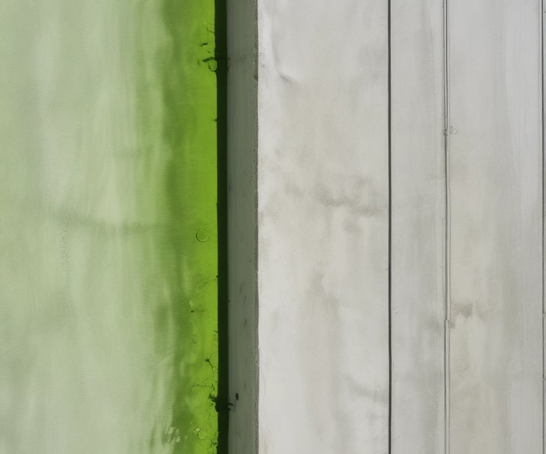 Containers of chemical de-icers lined up on a warehouse shelf.