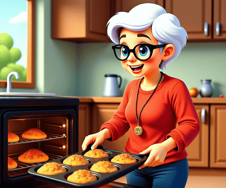 Nanny at her oven baking alveystarr.com
