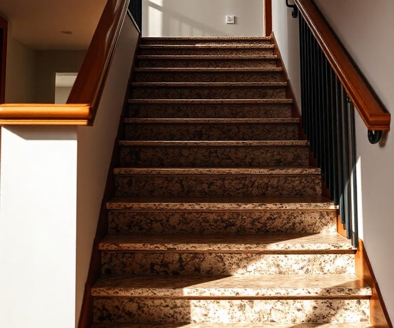 rudi granitiniai laiptai