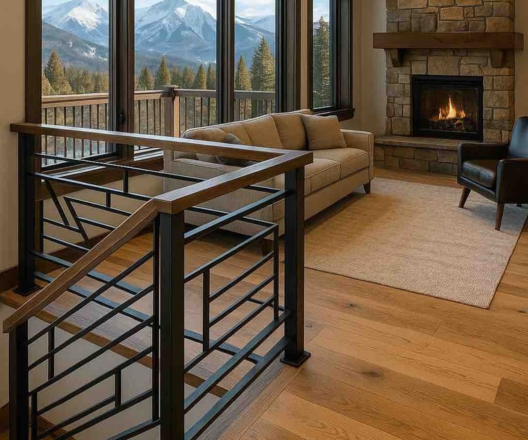 Custom Metal interior staircase railing