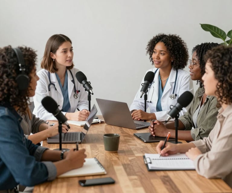 Group of premedical students engaged in a lively workshop on personal statement writing.