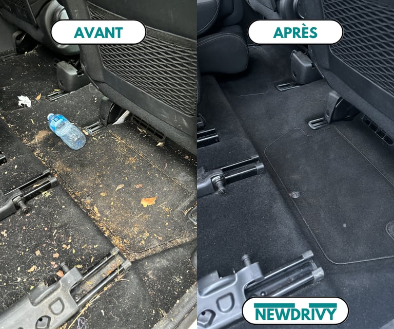Avant apprêt nettoyage voiture 