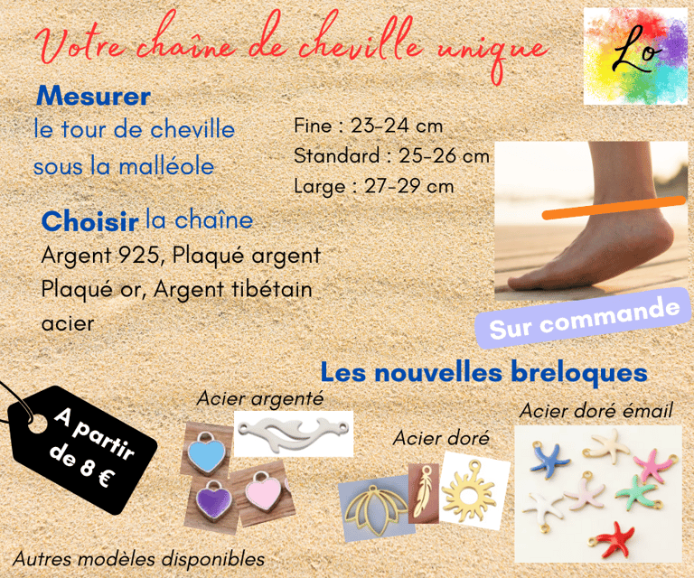Bijoux Les Couleurs de Lo commander une chaîne de cheville