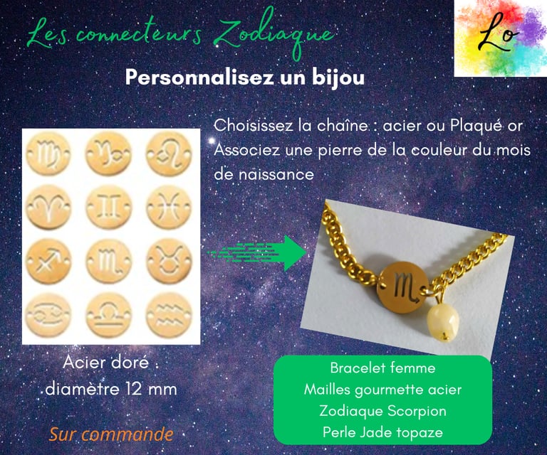 Bracelet zodiaque doré