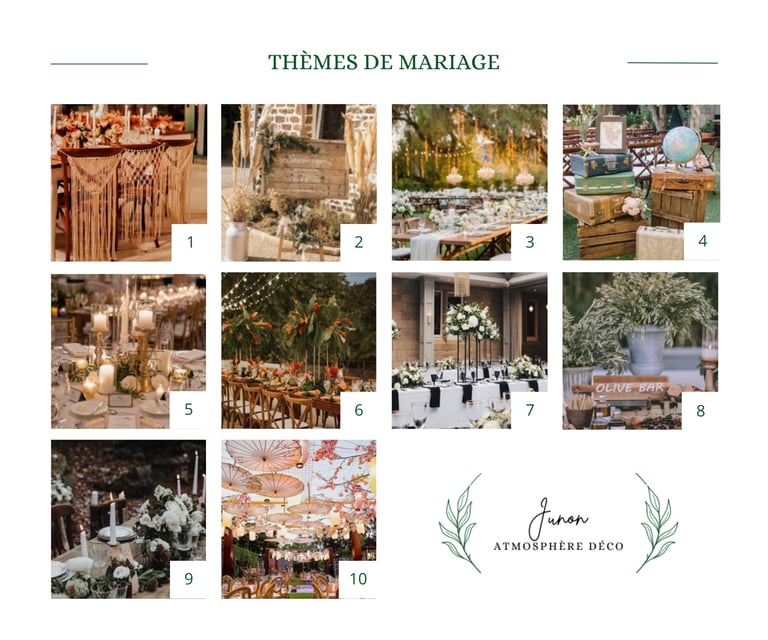 Les différents thèmes pour un mariage