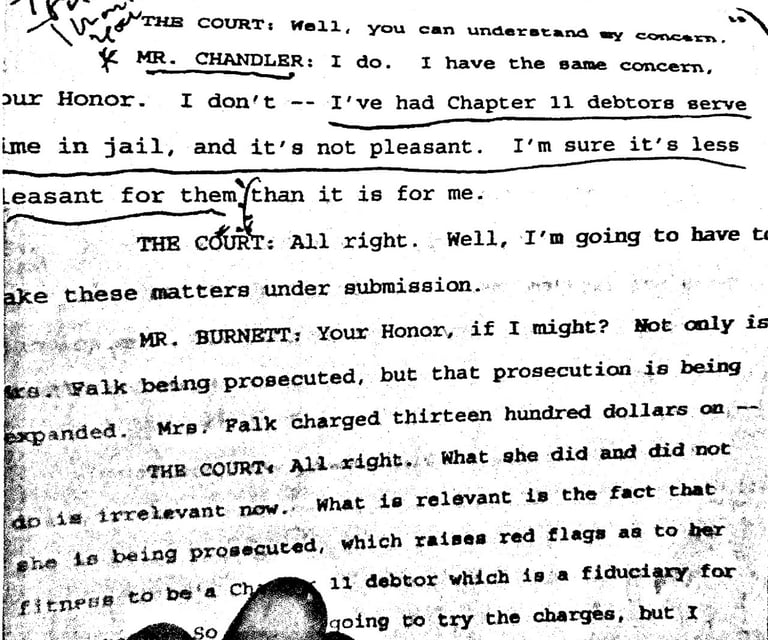 False allegations in 07-10865 are Michael Falk and Bill Willitts Fraud