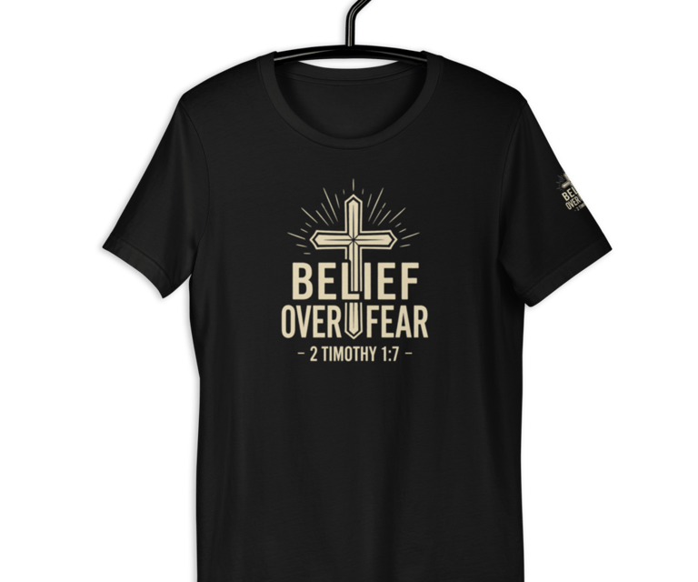 Belief Over Fear Christian Shirt,Asylvestre Shop, Alex Sylvestre Shop