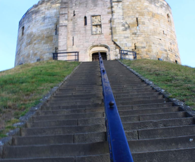 showing the steps up to Cliffords towers in York