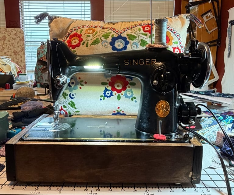 Vintage Singer 201-2 sewing machine refurbished