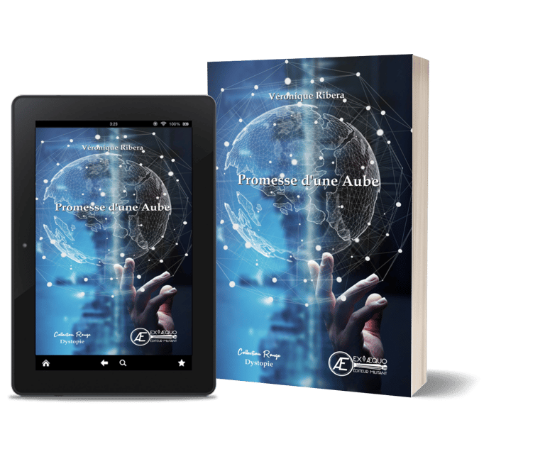 Mockup du roman dystopique "Promesse d'une aube" - Véronique Ribera.