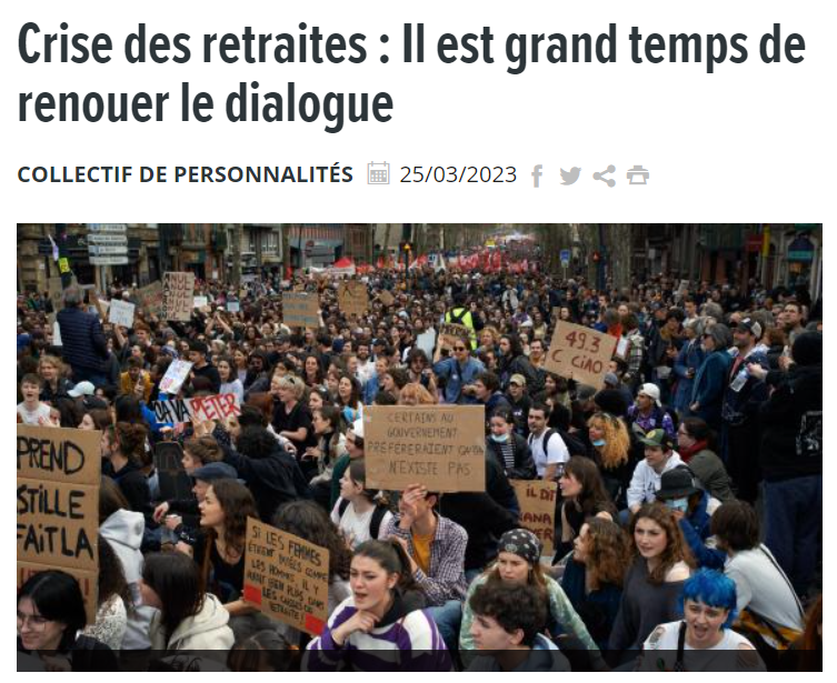 Crise des retraites : Il est grand temps de renouer le dialogue. Alternatives économiques