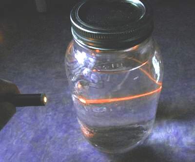 what a laser pointer shows after production of colloidal silver