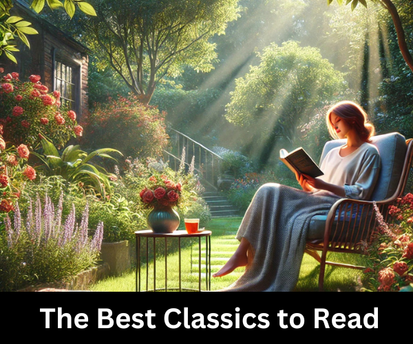 A vintage bookshelf filled with classic literature.