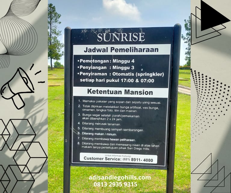 Jadwal perawatan rumput makam san diego hills memorial park