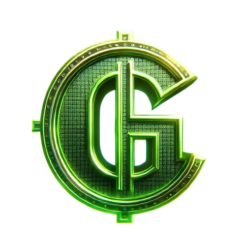 A modern and stylish GreenCoin logo featuring a frog-inspired design, blending elements of cryptocurrency and sustainability.