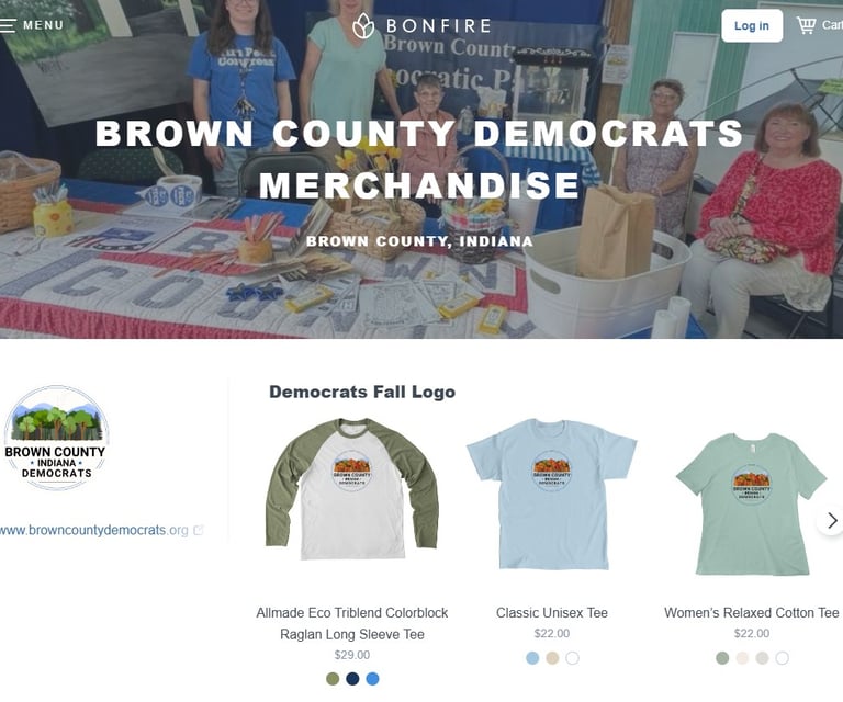 Screenshot of Brown County Democrats online store