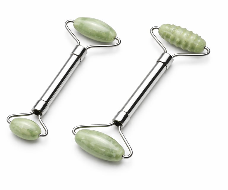Jade roller for facial massage and skin soothing, professional beauty care tool