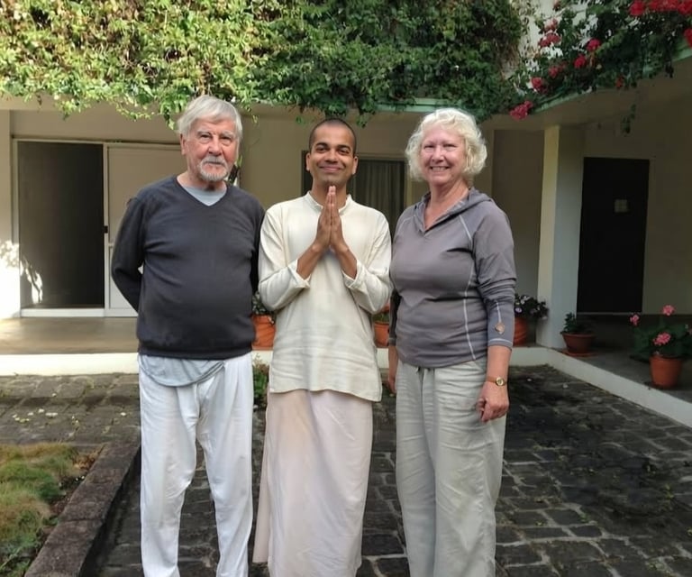 With Canadian friends on a meditation retreat in South India