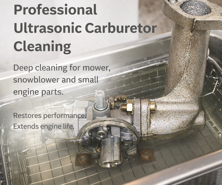 Professional Carburetor & Parts Cleaning Using Heated Ultrasonic Technology