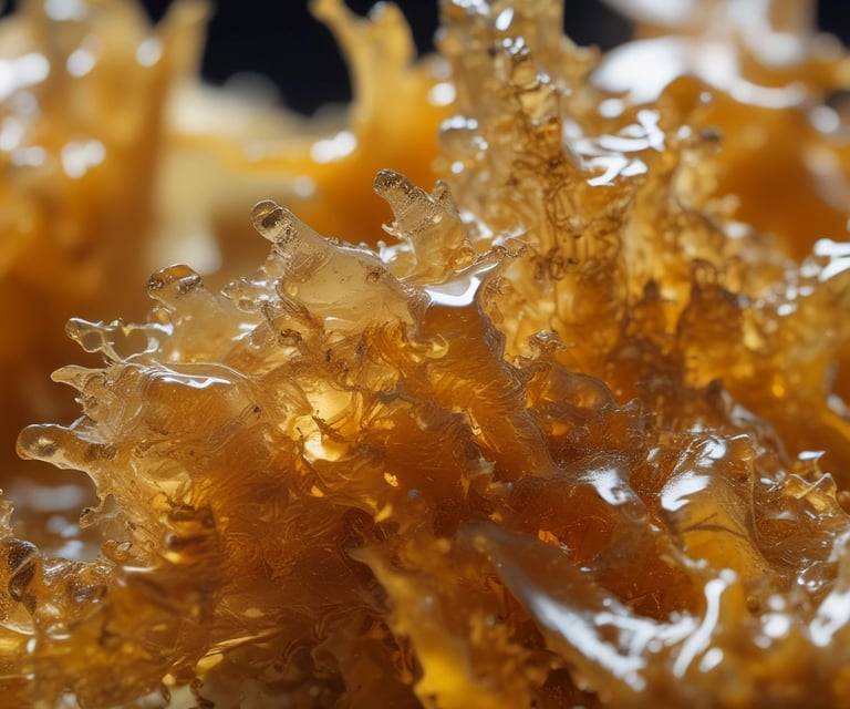 Assorted colorful edible gummies arranged on a wooden board