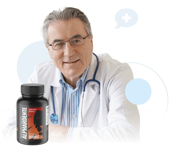 Médico especialista recomendando ALPHARDENTE Cápsulas