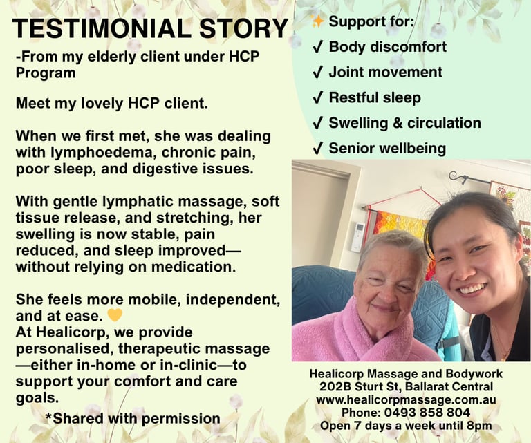 Gentle massage for elderly under home care package