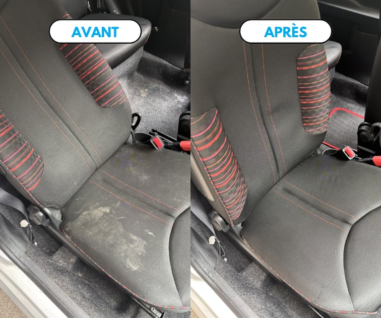 Avant après siège de voiture 